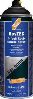 Technolit 4-fach Rostschutz-Spray RosTEC 500ml Tiefschwarz Matt RAL9005