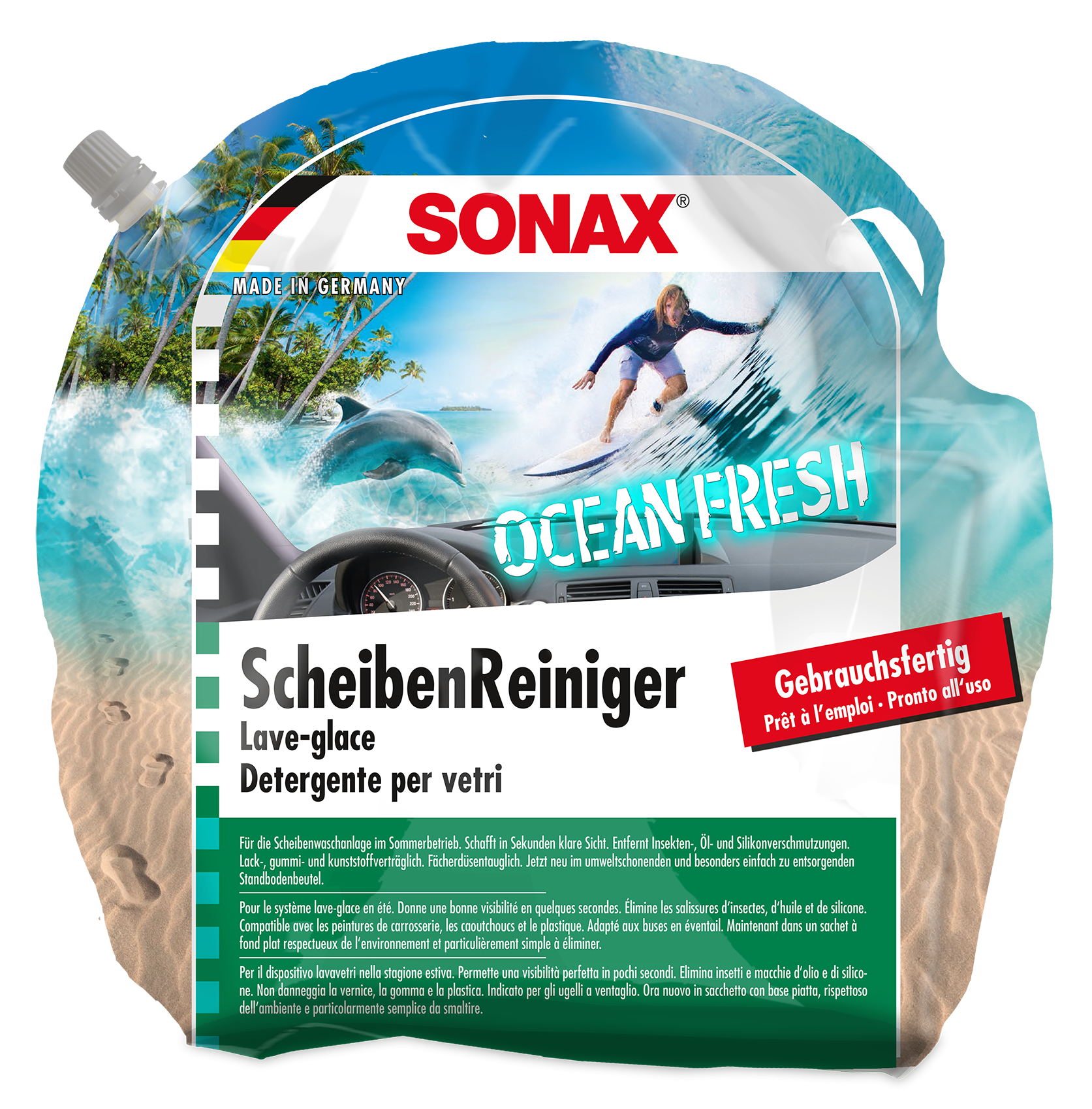 FLOWMAXX Autopflegeshop - SONAX ScheibenReiniger gebrauchsfertig  Ocean-fresh 3L